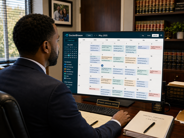 DocketBreeze reads every document, extracts all dates direct to your calendar.